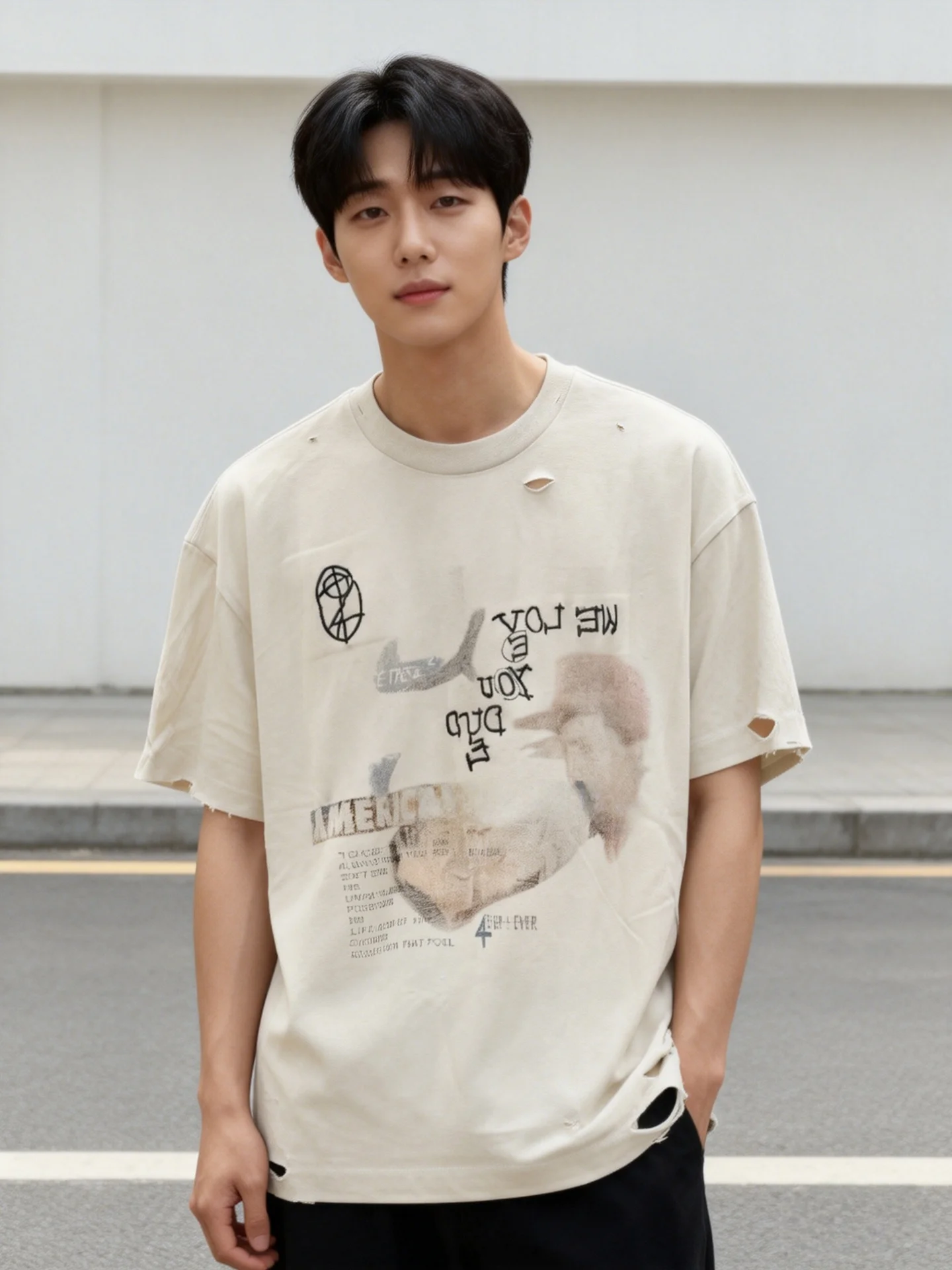 

Винтажная свободная футболка Paly с коротким рукавом для молодежи, из дышащего хлопка, впитывающая пот, не требующая глажки, устойчивая к сминанию, износостойкая.