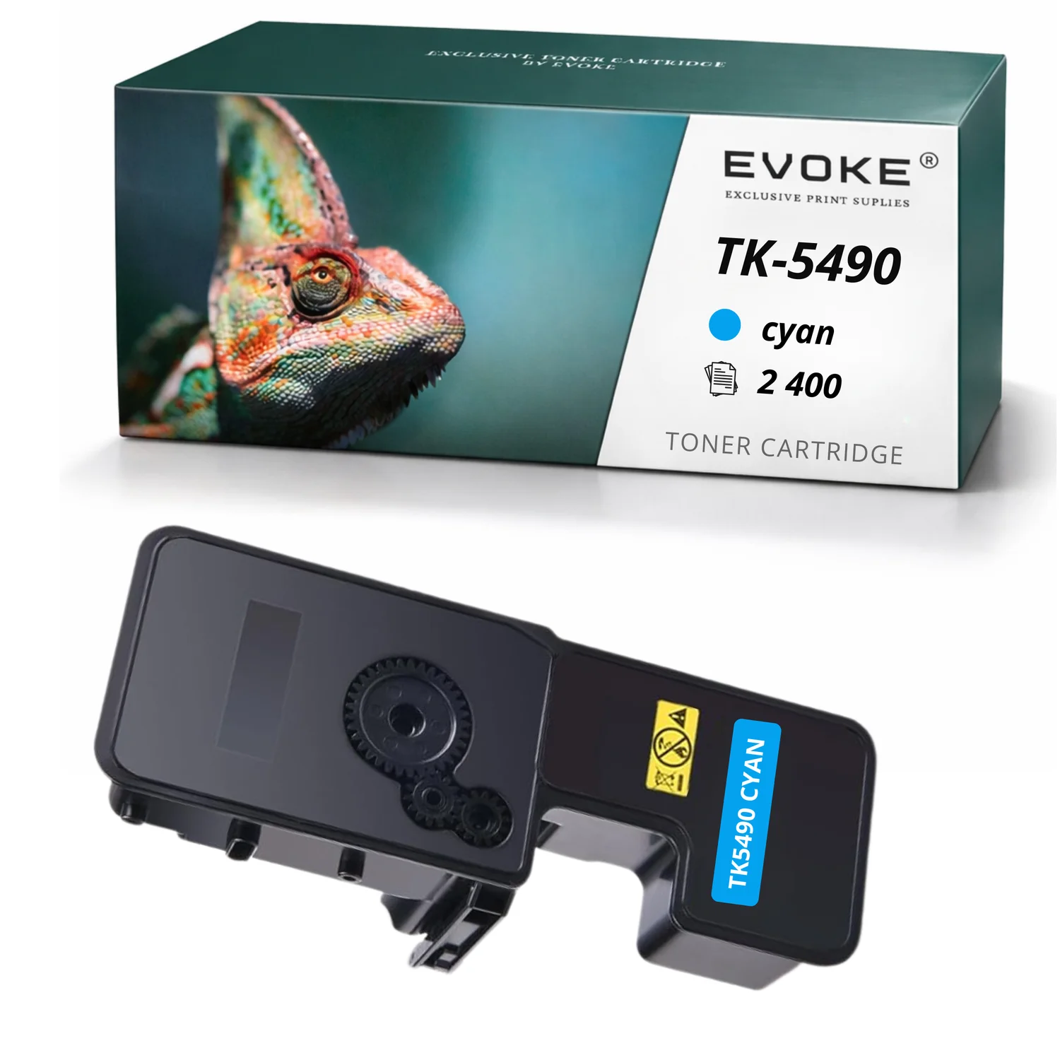 Evoke Compatibele Toner voor Kyocera Tk-5490C Tk5490C Tk-5490 Tk5490 1T0C22Cnl1 Cyaan 2400 Pagina's Ecosys Ma2101Cfx Ma2101Cwfx Pa2101Cx Pa2101Cwx