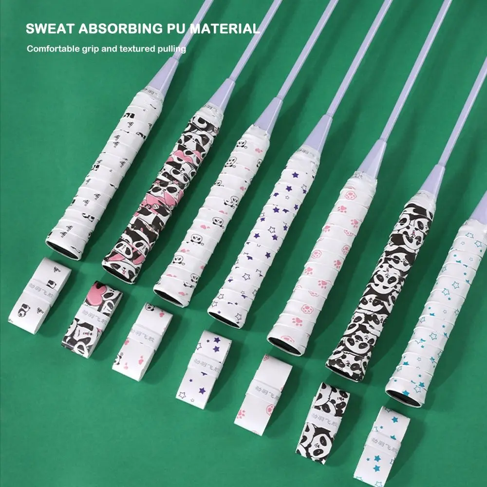 امتصاص العرق تنس الريشة شريط لحام كارتون الباندا مقاومة للاهتراء مضرب بدمنتون السيطرة التفاف مقبض الشريط #1