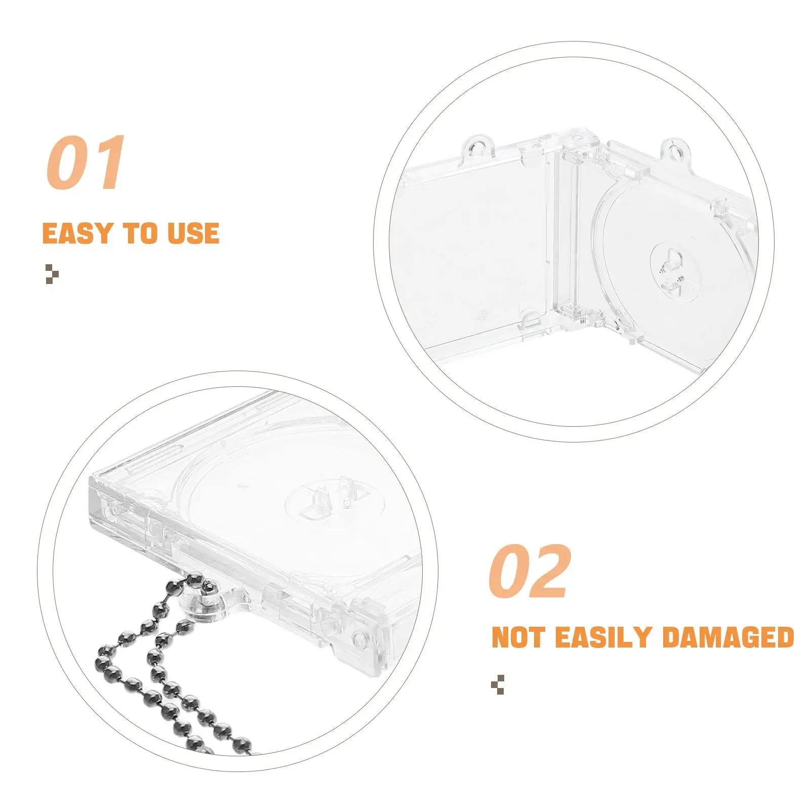 2 Pcs Bead Chain Case Keychain Man Mini Plastic Making Supplies DIY Keychains