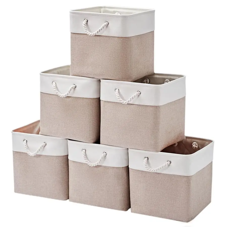 

x 13 Inch Storage Cubes6 Pack Cube Storage Bins for ShelvesFabric Collapsible Storage Bins with Handles, Foldable Storage Basket