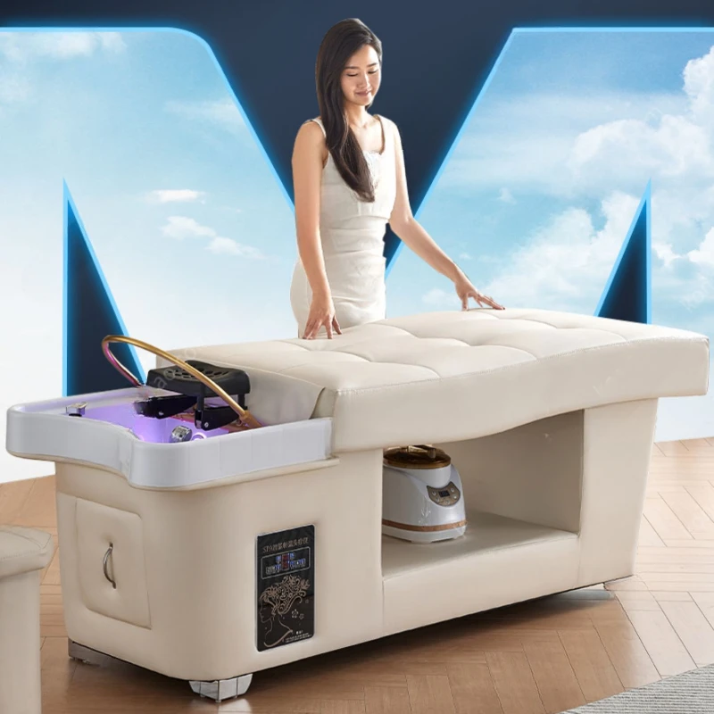 Spa Hair Treatment Shampoo Bed Water Cycle Fumigation Face Massage Ear Cleaning Bed Lounge Massageador Barbeiro Salon Furniture