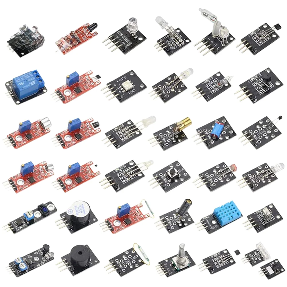 37/45 Sensor Kit for Arduino with 5V Power Adapter Plastic Box Suitable for School Lab Hobby and Robotics Applications