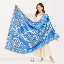 New Femme Silk Scarf Women Luxury Brand Flower Summer Scarf Beach Blanket Bandana Muslim Hijab Foulard Pashmina 2017