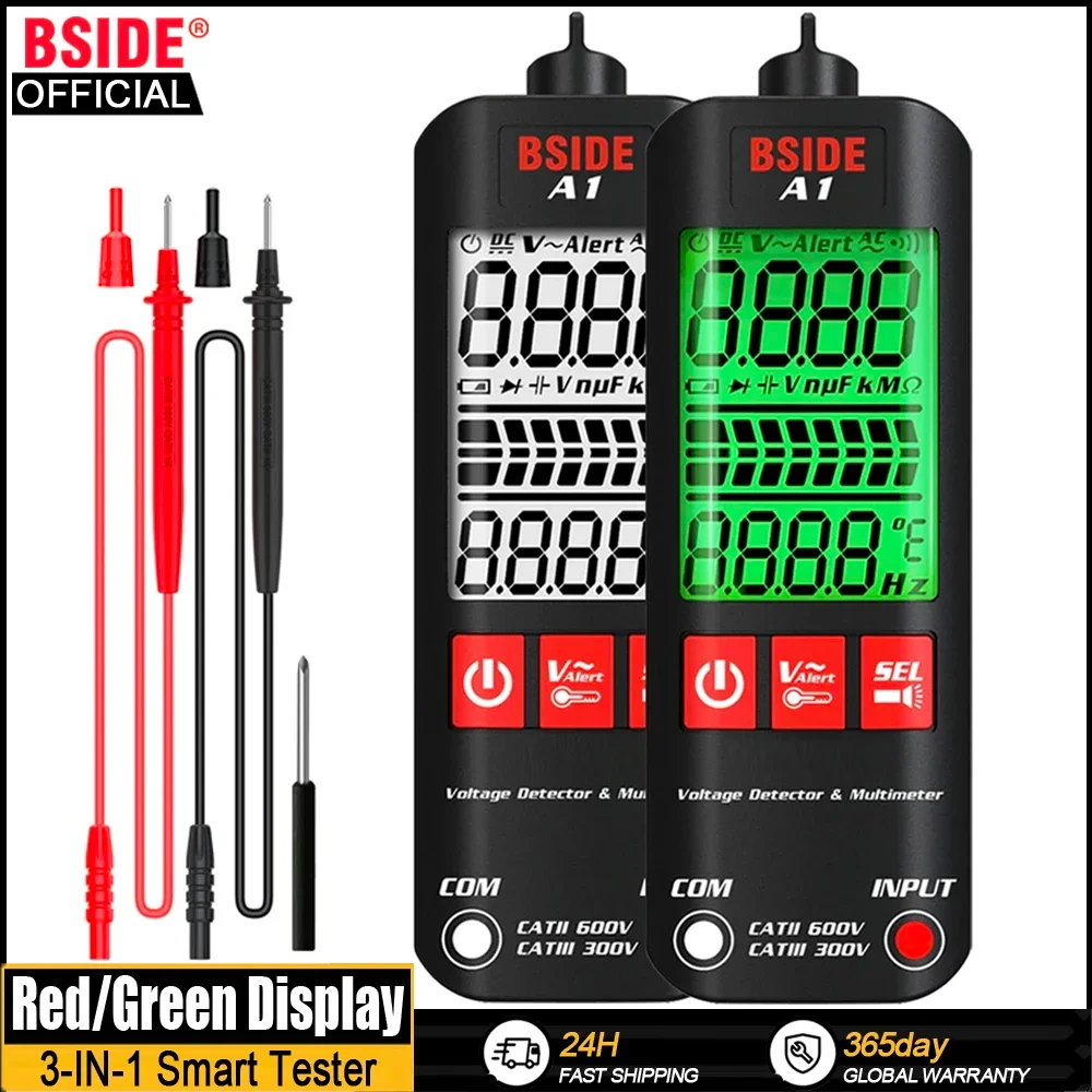 BSIDE Smart Digital Multimeter Electrical Amp Tester Voltmeter Current Diode Resistance Frequency Continuity Live Wire Tester