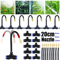 360-degree Atomization Sprinklers 6/8/12mm Adjustable Bending Misting Nozzles Humidify Watering Sprayer Automatic Irrigation