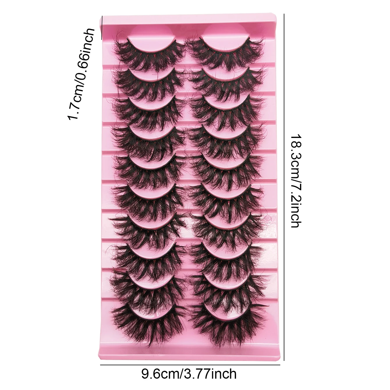 爆発的なボリューム感の黒まつげ10ペア、自然な形、8Dドラマティックまつげ、Dカールつけまつげ