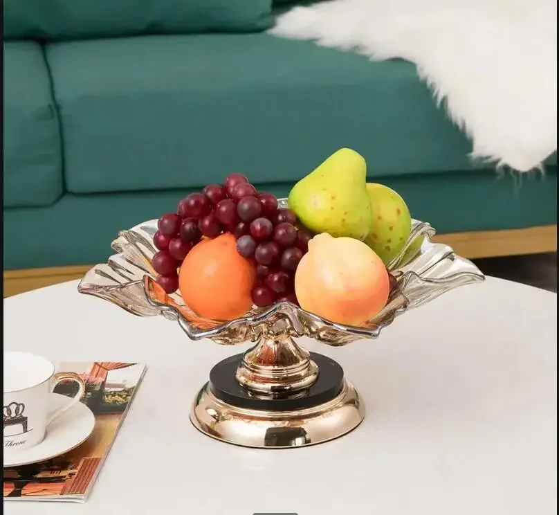 Leaf Glass Fruit Plate Cake Pan Bowl Salad Candy Snack Tray Dried Dish Decorative Plates Stand