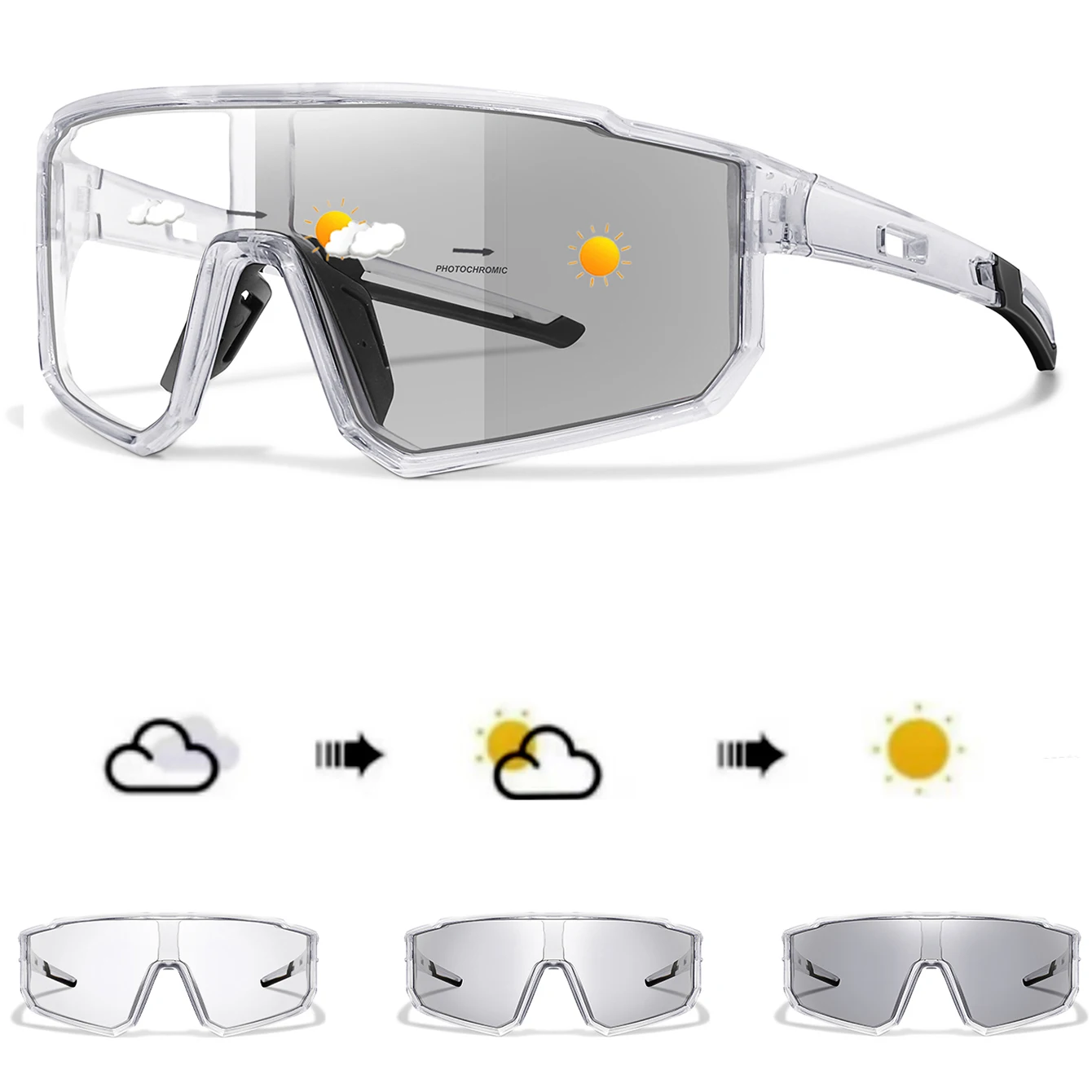 Neue Stil Marke Photochrome Brillen Männer Frauen Fahrrad MTB Bike Laufen Angeln Radfahren Gläser Komfortable Winddicht Brille