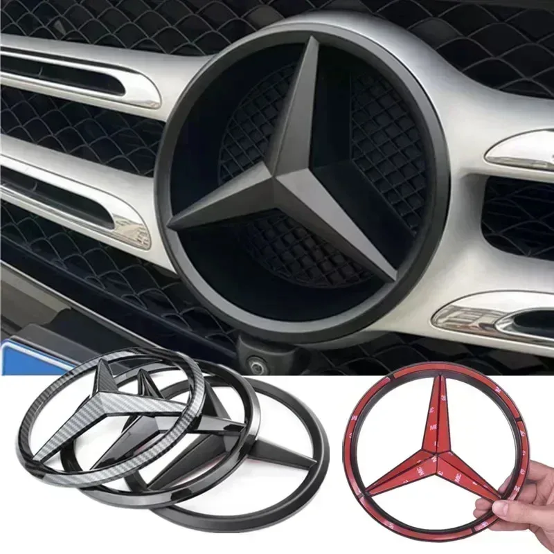 ABS Car Front Grille Emblem Decal Cover Accessories for Mercedes Benz W204 W205 W210 W211 W212 W213 C E Class GLA GLK ML GLC GLE