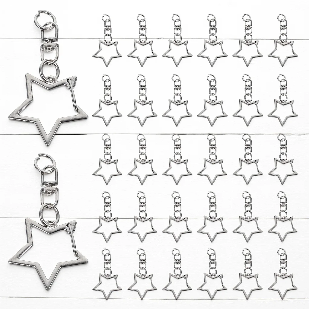 60 шт., брелок с пятиконечной звездой, поворотная застежка-лобстер, металлический карабин для подвески «сделай сам», ремесло, изготовление ювелирных изделий, застежки из сплава