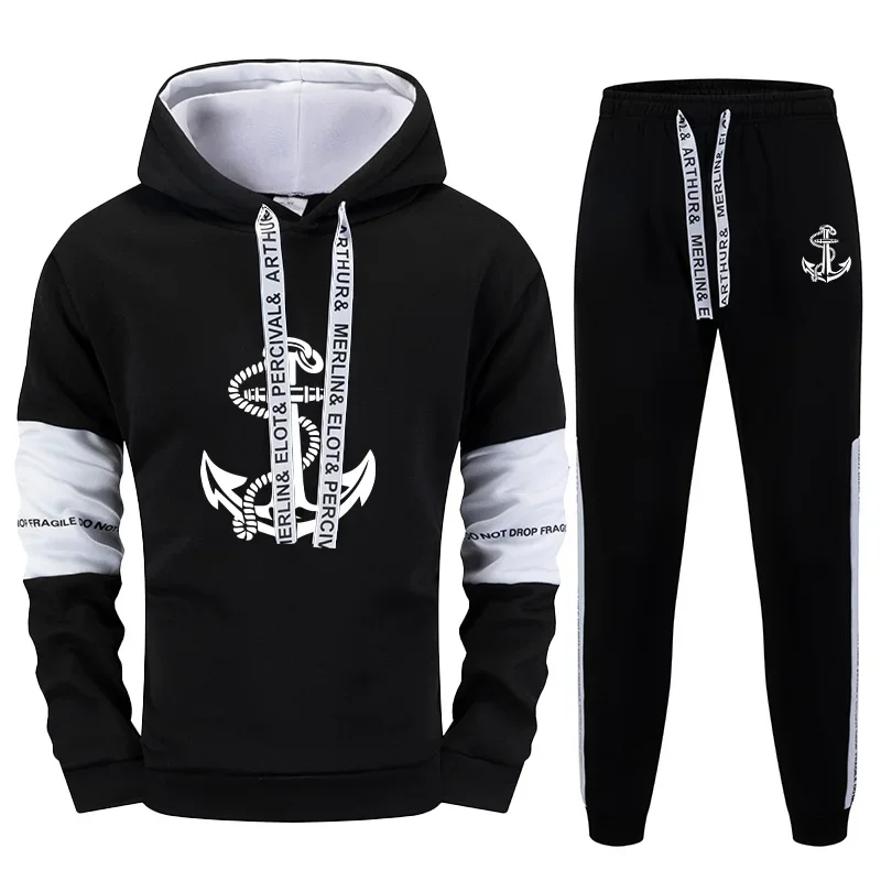 

Hot Sales Mens Tracksuit Print Casual Hooded Sweatshirts Set Outdoors Sports Jogging Mens Clothing Autumn Winter Streetwear 2025
