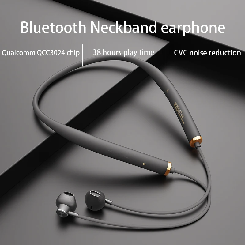 Wireless Earbuds Bluetooth Headphones Neckband Headset with Mic in-ear Earphones Stereo Sound Magnetic Sport Music Qualcomm chip