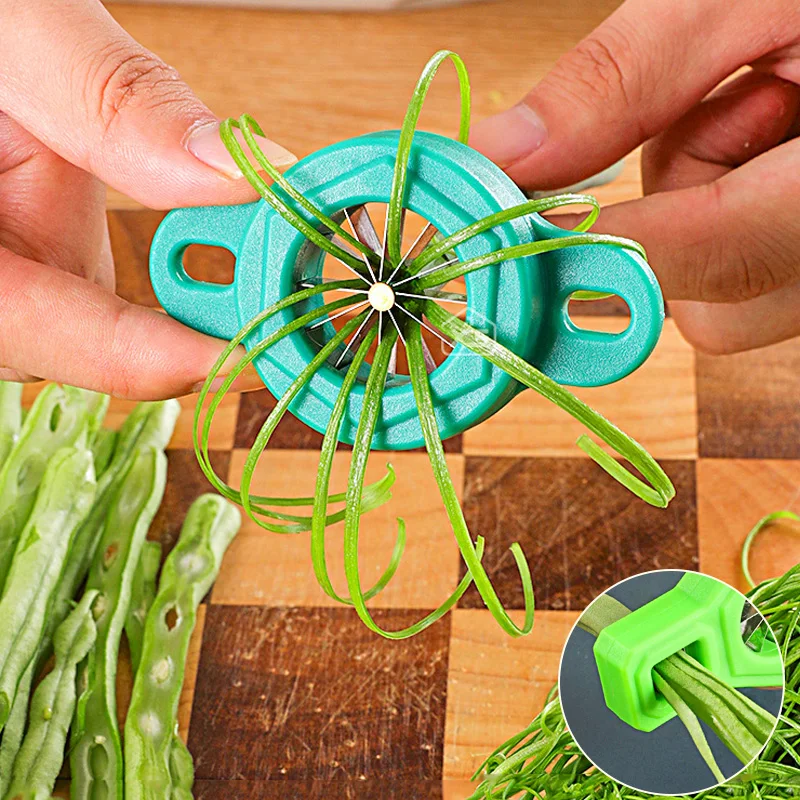 

Scallion Slicer Shredding Easy Washing Household Kitchen vegetable Tool Shredded Scallion Cutter Stainless Steel Long Beans
