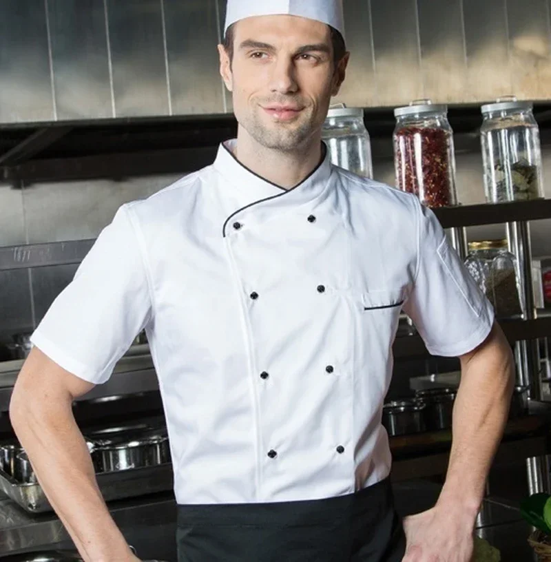 Klassiek Kokshemd Chef-Jas Jasje Met Korte Mouwen Restaurant Kokkleding Bakker Uniform