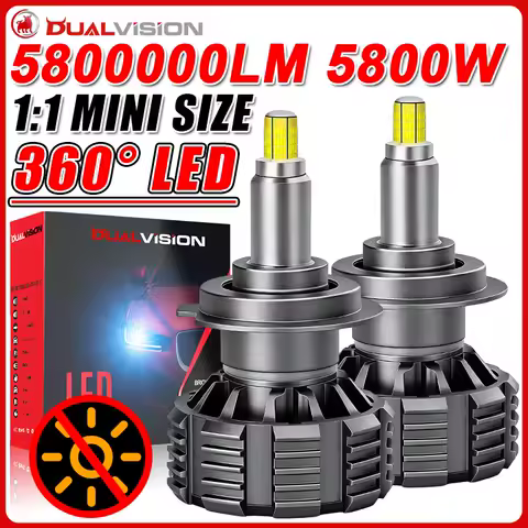 3D 360 H7 LED Car Headlight Bulb Canbus 5800W H8 H9 H11 Fog Lights 9006 Hb4 9005 Hb3 Led plug and play Auto Fog Lamps 6000K 12V