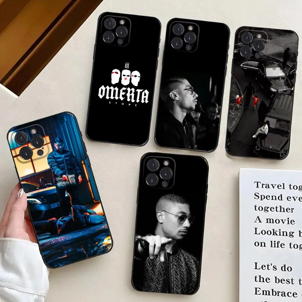 Omerta M-Maes singer Phone Case For iPhone 16,15,14,13,12,11,Pro,X,XS,Max,XR,Plus,Mini Black Silicone Soft case