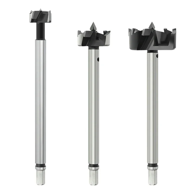 1 buah bor kontrol lubang, alat pengerjaan kayu 185/200MM ujung bor gergaji pemotong engsel bor untuk alat kayu lembut dan keras