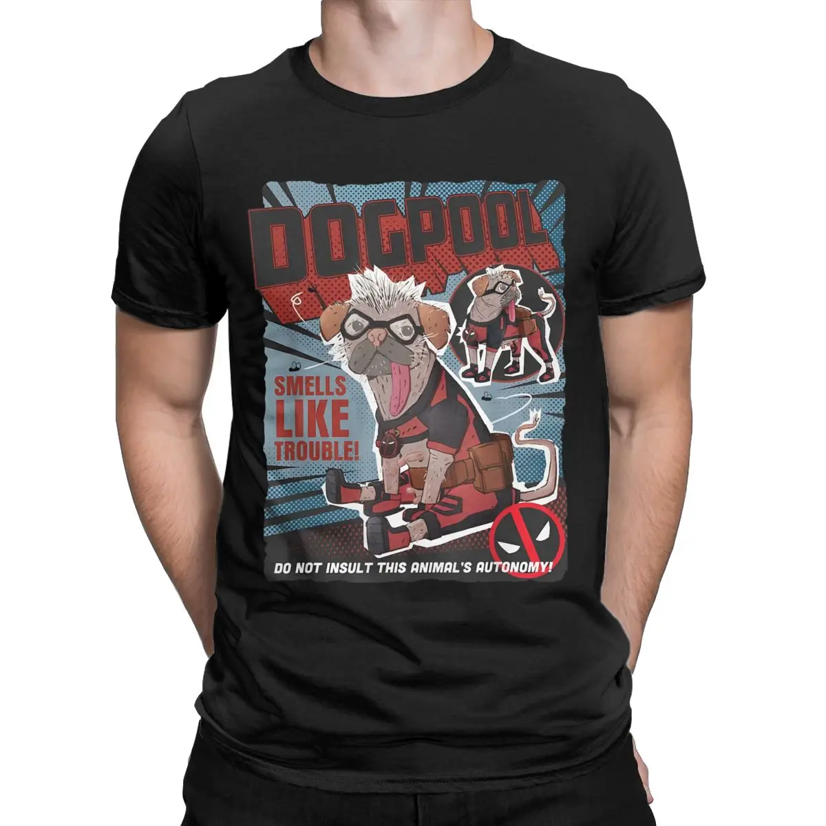 Deadpool & Wolverine Dogpool Doodle Comic Men T Shirts Vintage Tees Short Sleeve T-Shirts 100% Cotton Gift Idea merch