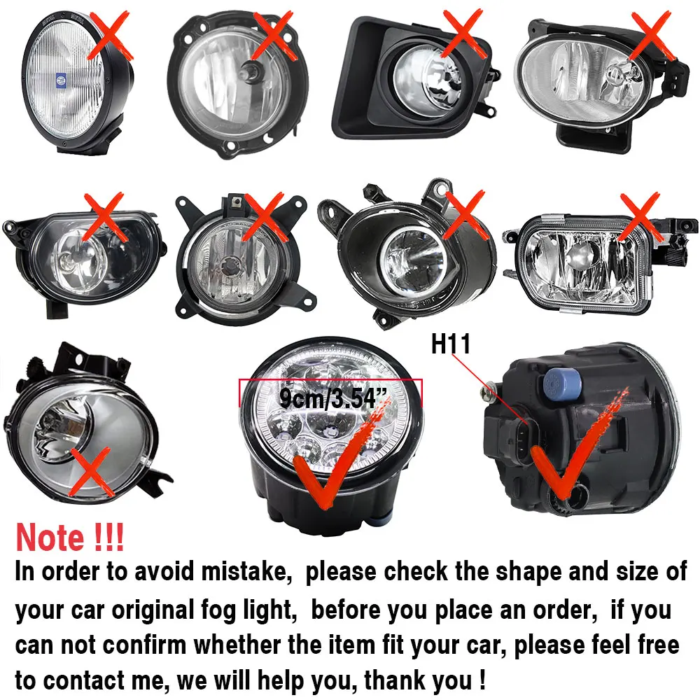 2PCS Car H11 Front LED Fog Light Lamps For Nissan Juke F15 Hatchback 2010 2011 2012 2013 2014 Foglights Halogen Lamp Replacement