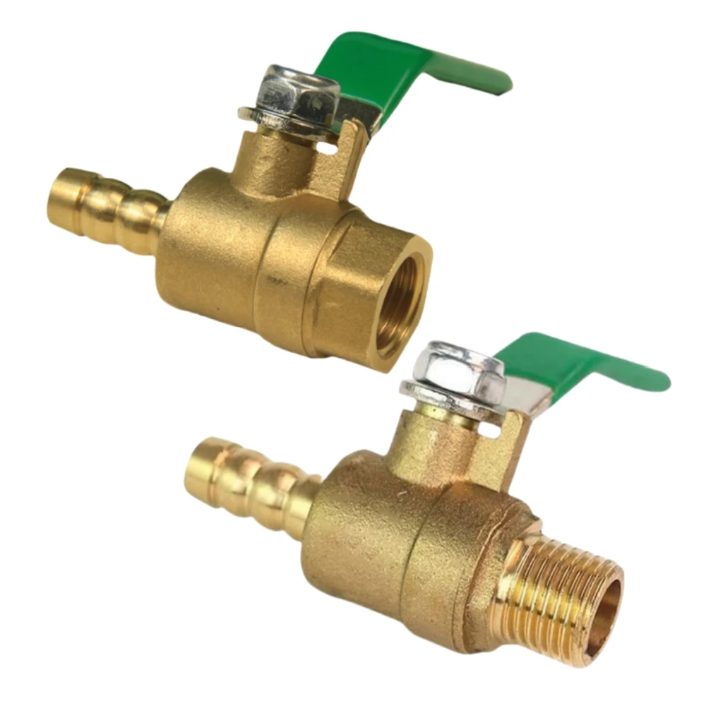 Ball Valve Brass Thickened Mini Hose Barb Valve Water Oil and Gas Pipeline Switch Pneumatic Connector Controller 8 10 12mm