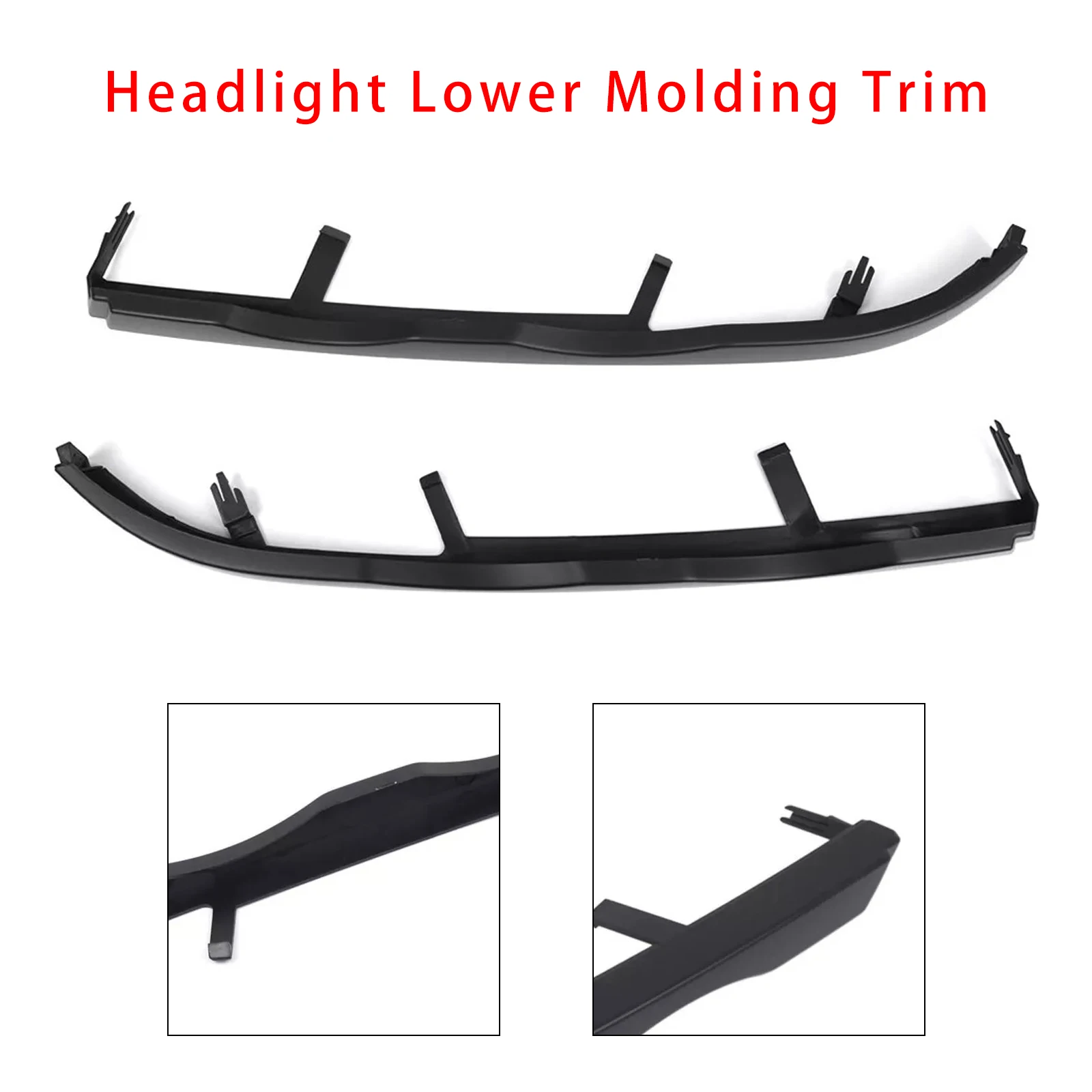 2-Piece Front Bumper Headlight Lower Molding Trim For BMW 3 Series E46 Sedan 1997-2005 – ABS Plastic