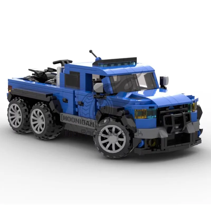 6x6 Räder Veloci Raptor Modell Ziegel Road Racing SUV auto Racing Fahrzeug Lkw Montieren Blöcke Modell Spielzeug für kind Geschenk