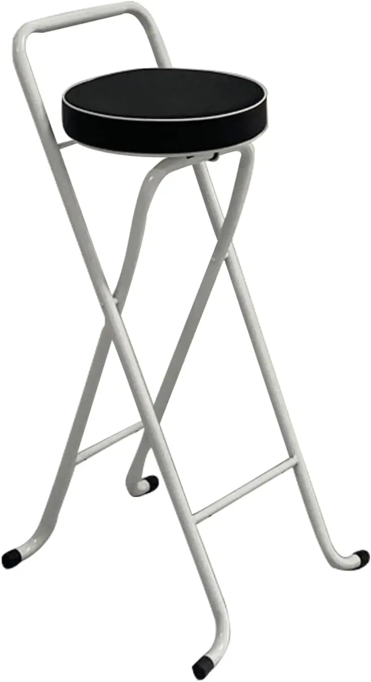 , gepolsterter Klapphocker mit Rückenlehne und Fußstütze, runder Barstuhl für Erwachsene, Küche, Insel, Sitzgelegenheit, Outdoor