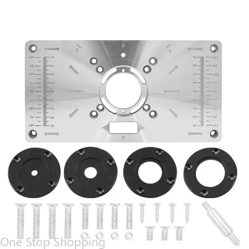 Multifunctional Aluminium Router Table Insert Plate for Electric Wood Milling Trimming Machine Woodworking Benches