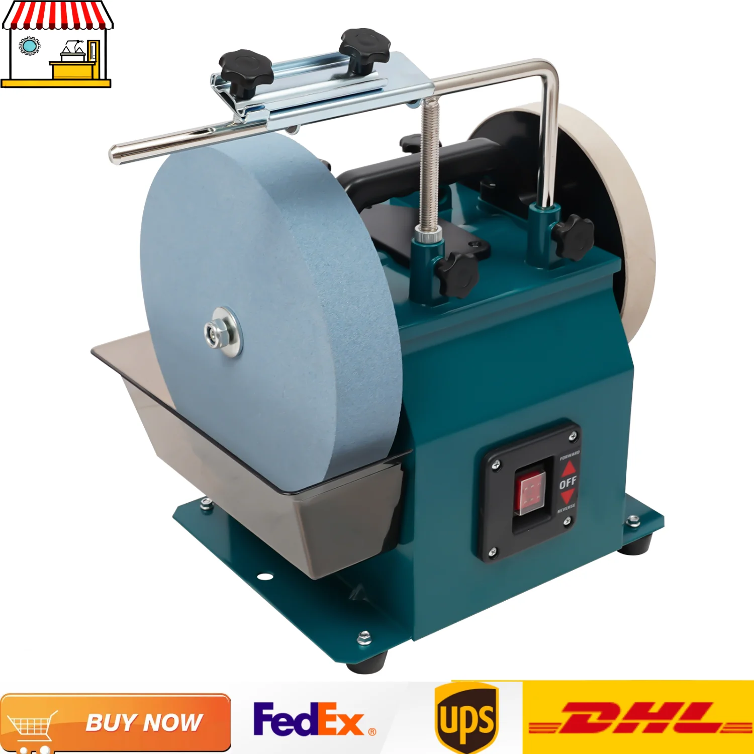 

Electric Water Cooling Knife Sharpener| 10” Universal Dull Blades, Wood Chisels, And Carving Tools Sharpening Grinder Polisher