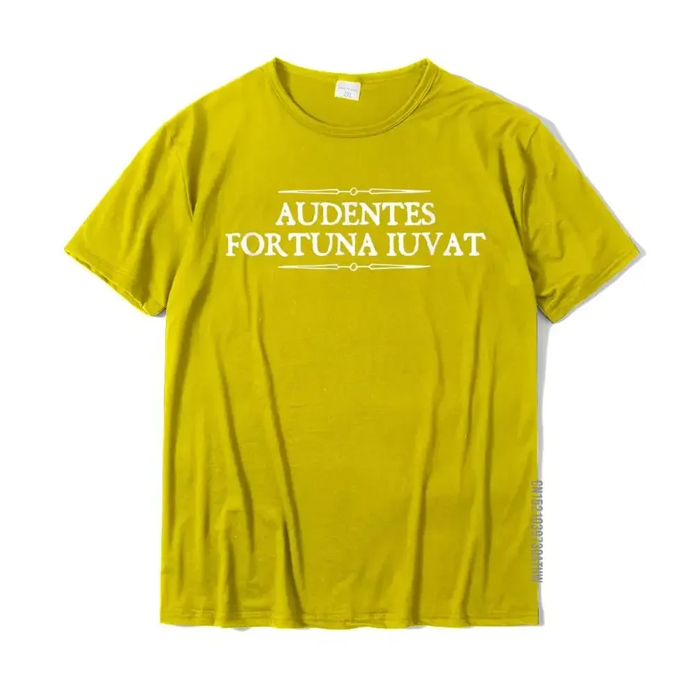 Shirts Hip Hop Cotton Printing Comfortable Boy Audentes Fortuna Iuvat Fortune Favors The Bold Latin Shirt Tshirts Tops