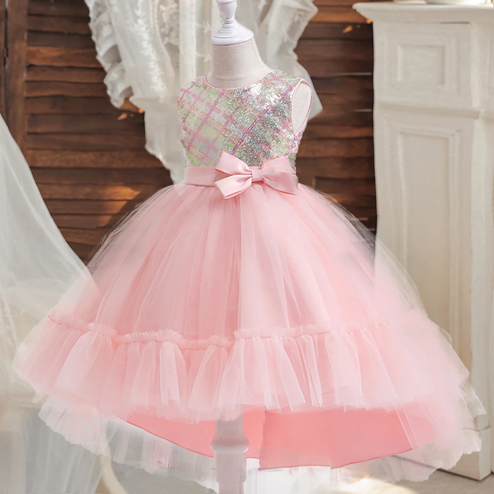 

Girl Party Dress For Kids Formal Birthday Princess Ball Gown Flower Clothes For Wedding Baby Communion Costume Evening Vestidos