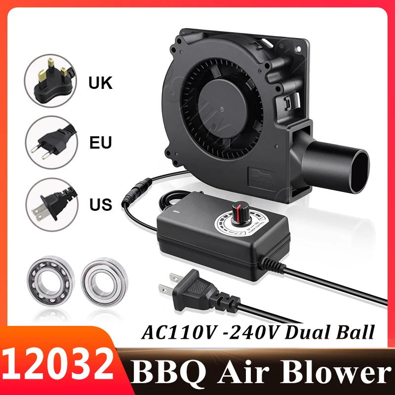 Gdstime 12032 120MM Air Blower Fan DC 12V Cooling Fan Dual Ball Centrifugal Fan For Inflatable Toys Wood Stove Drying Boots BBQ
