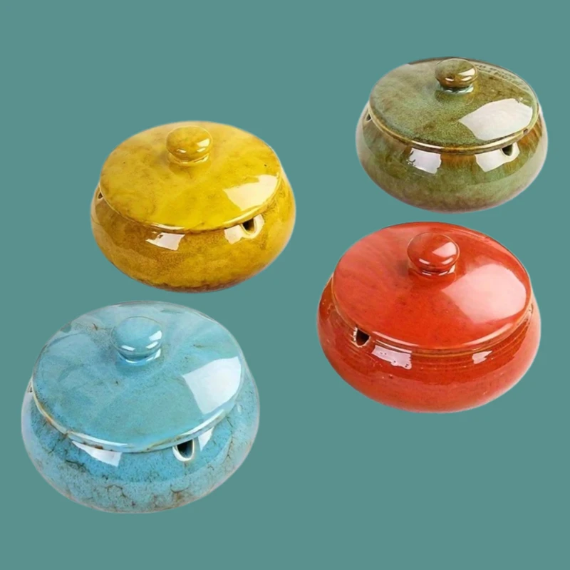 

Европейская керамическая пепельница с крышкой, креативная глазурь для смены печи, декоративная настольная пепельница, уличная пепельница для сигар