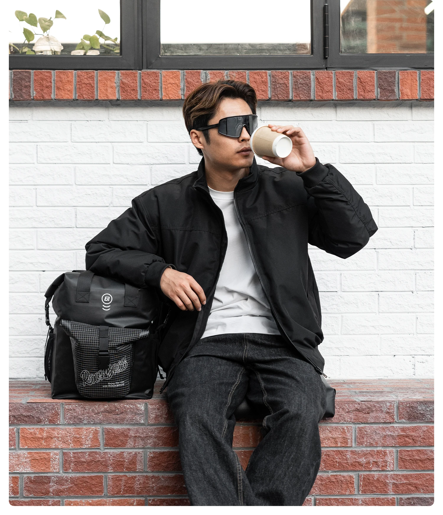 ROCKBROS Bike Front Bag 18L Capacity Quick Install Folding Bike Handlebar Bag with Shoulder Strap Multifunctional Cycling Bag