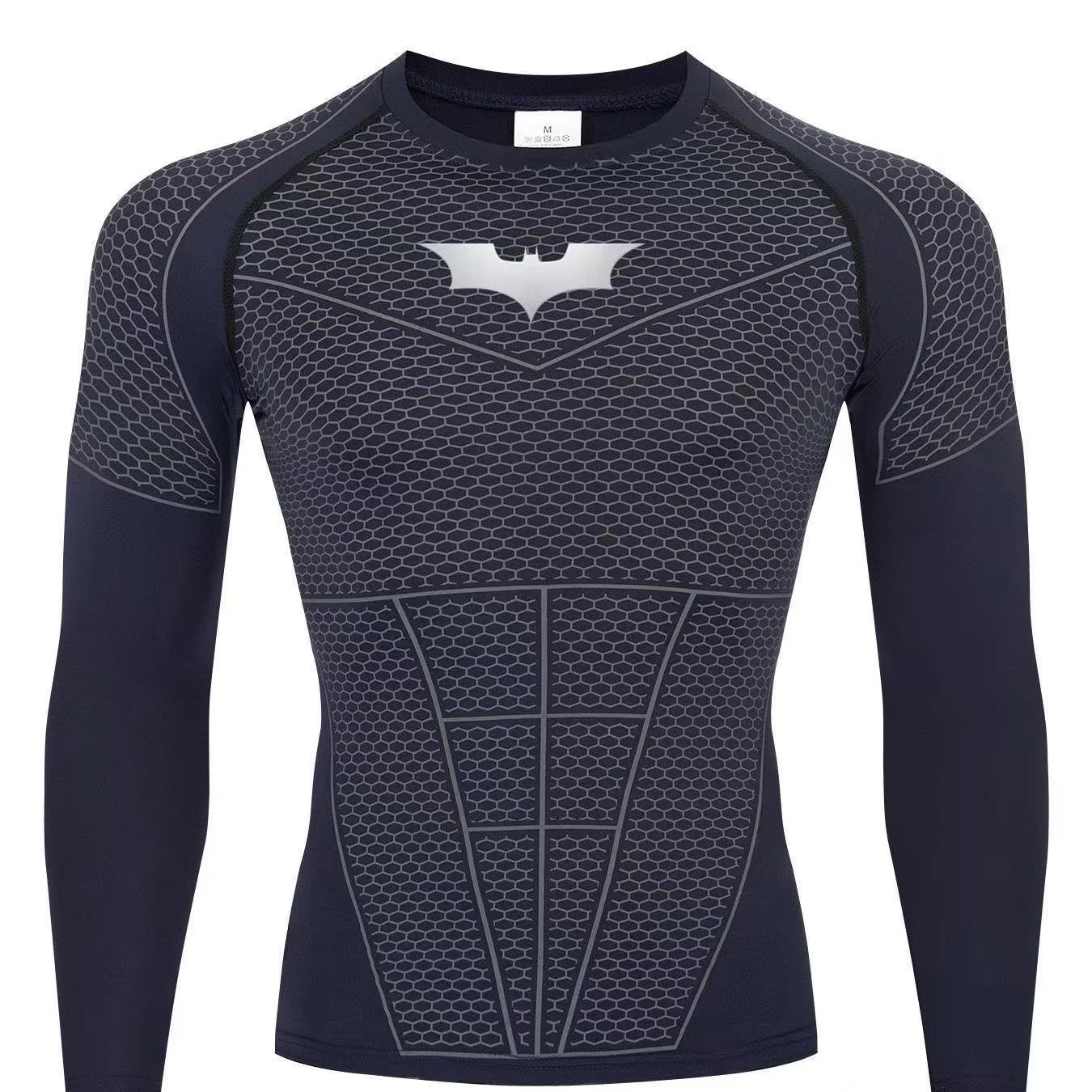 YOUNGLA Bat Collaboration Men's Tight Long Sleeve Fitness Shirt, YOUNG LA Sports Running Fitness Long Sleeve Top