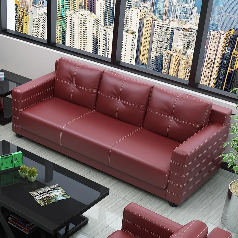 Guest sofa coffee table combination simple modern three office furniture reception business boss office sofa