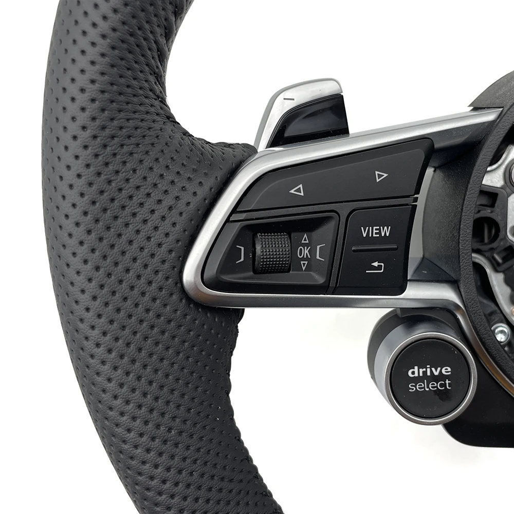 R8 button sport steering wheel For Audi A3 8Y leather perforated multifunction steering wheel