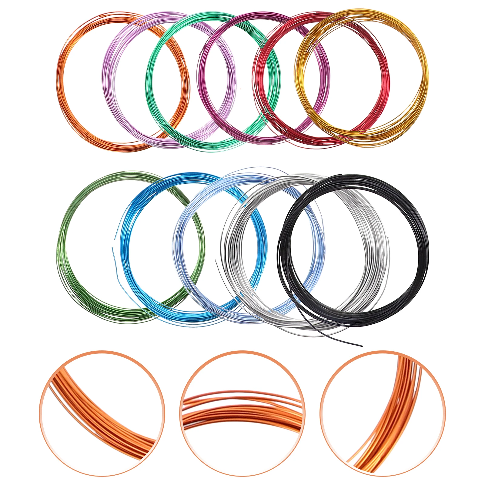 12 Rolls Aluminum Wire Bonsai Craft Accessory Cuttable Diy Wire Multi Function Jewelry Making Anodized Durable