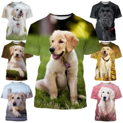 New Fashion Labrador Retriever 3D Printing T-Shirt Men Women Summer Casual Short Sleeve Pet Dog Shirt Top