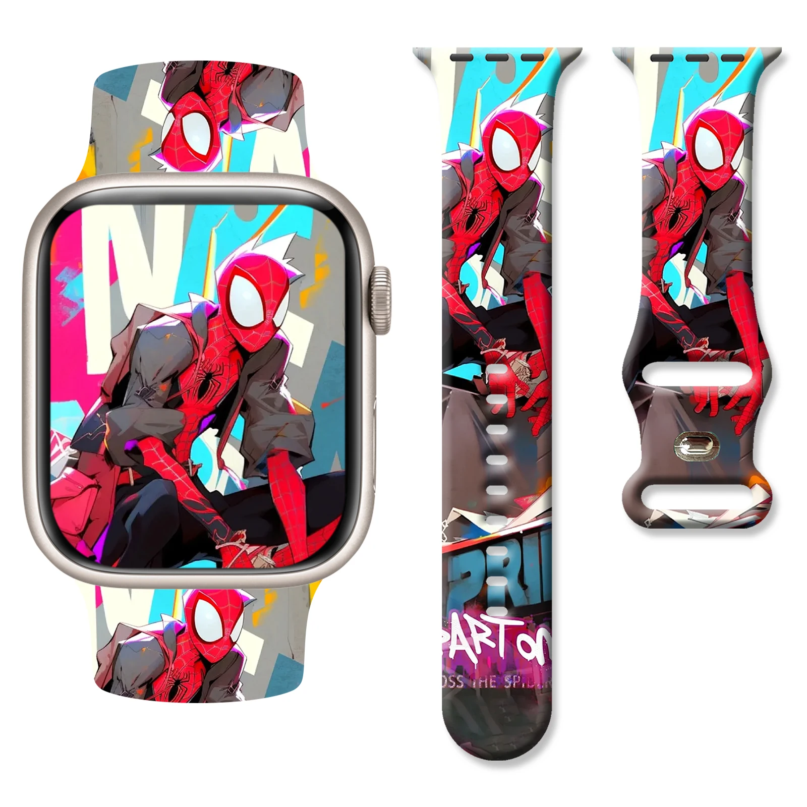 Disney Spider-Man Silicone Strap for Apple Watch 9 8 7 SE 6 Sport Band Replaceable Bracelet for iWatch 45mm 44mm 42mm 41mm Band