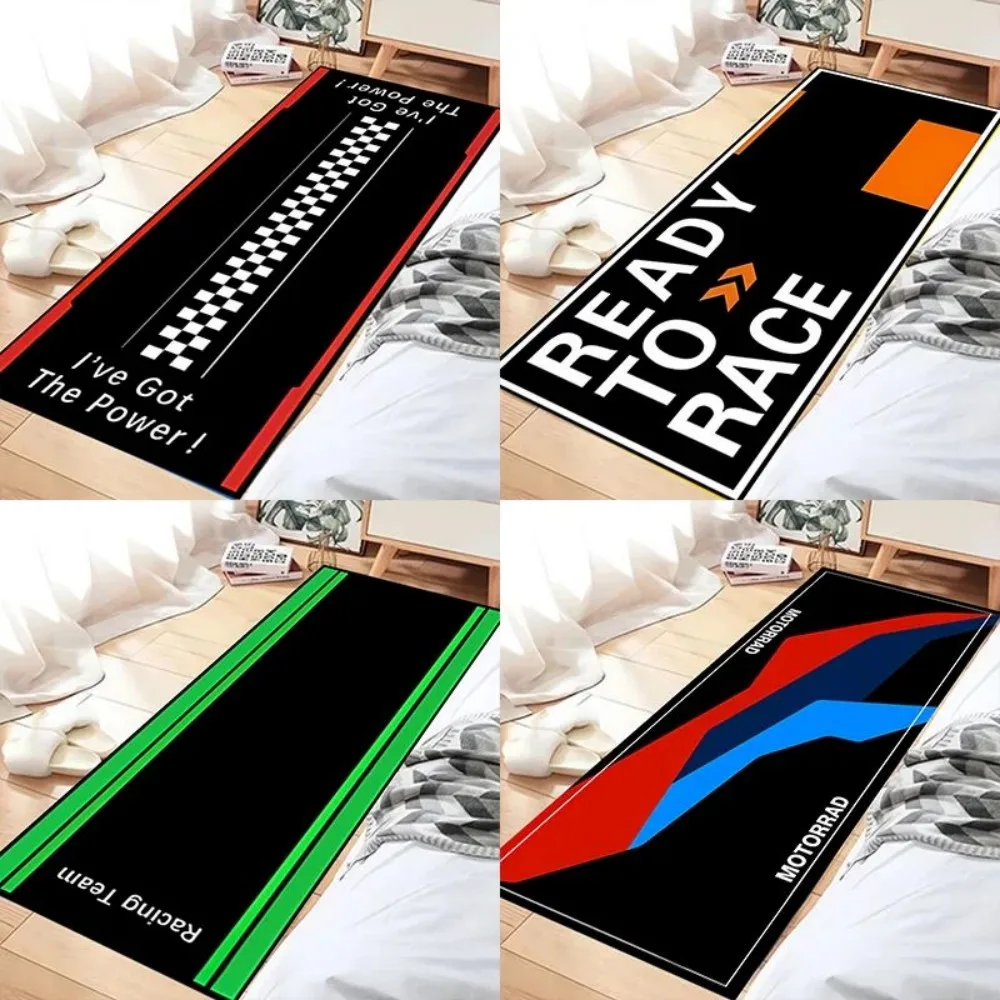 Tapis de moto, tapis antidérapant pour garage, pour le stationnement des motos, absorbant, style racing/à carreaux/prêt pour la course, tapis pour moto