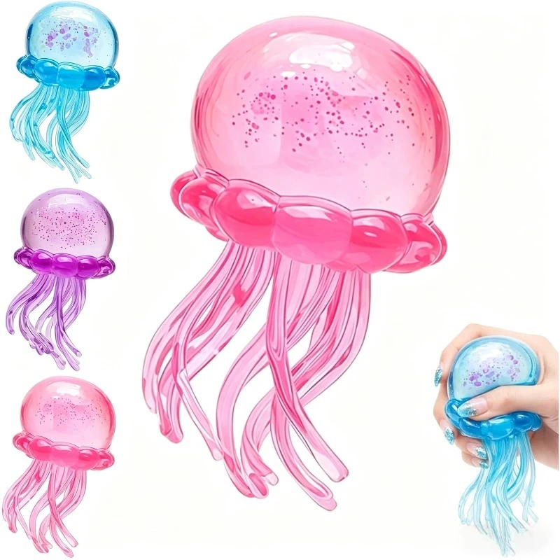 Kawaii Quallen-Maltose-Squishy-Spielzeug, superweich, farbenfroh, niedliche Quallen-Modellierung, Stressabbau, entspannendes Spaß-Spielzeug für Freunde, Geschenke