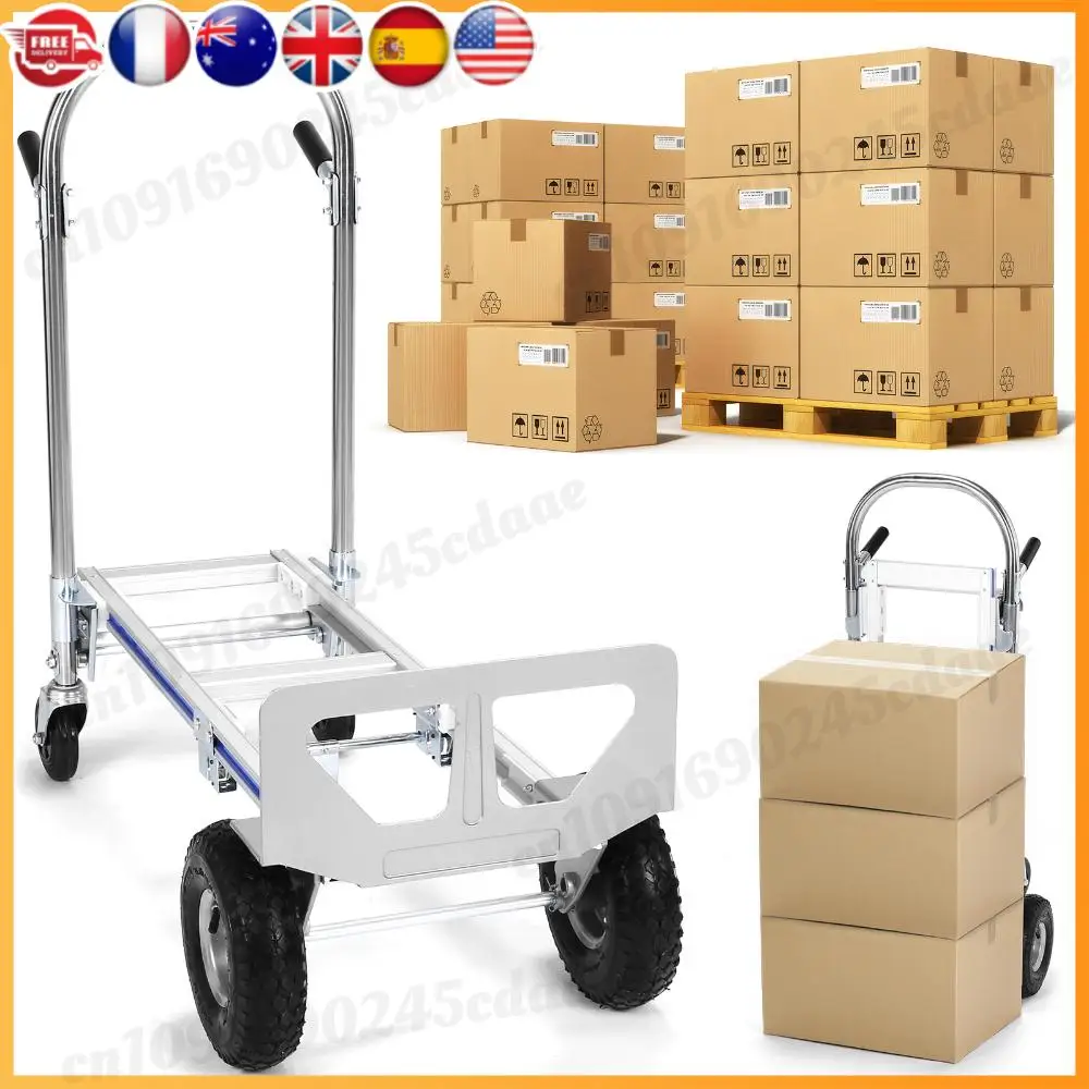 

2 in 1 Aluminum 800LBS Capacity Convertible Dolly W/Wheel Heavy-Duty Moving Dolly Cart for Logistics Shopping Home Office Moving