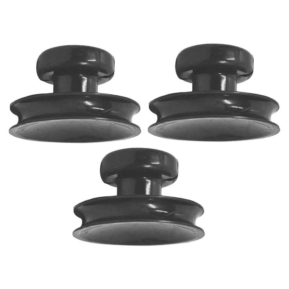 3 Pcs Buddha Music Bowl Accessories Meditation Suction Cups Sound Lifting Handle Parts Rubber