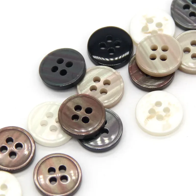 DOTOLLE 9/10/11/13mm Pearl Shell Light Resin Shirt Buttons For Clothes Fashion Dress Chiffon Flax Decorations Sewing Accessories