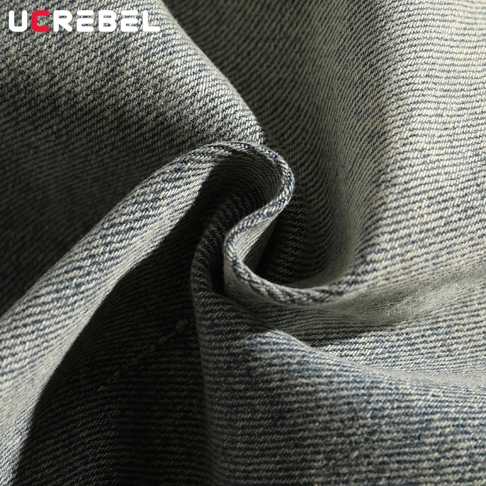 بنطال جينز رجالي مغسول بجيب Y2k ريترو ملابس الشارع فضفاض واسع الساق من قماش الدنيم للرجال #6