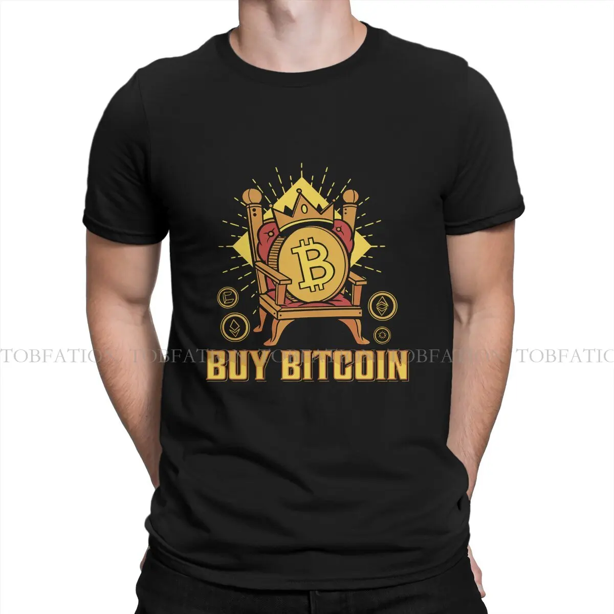 Cute Cartoon Style TShirt Vintage Bitcoin Cryptocurrency Comfortable New Design Gift Clothes  T Shirt Short Sleeve Hot Sale