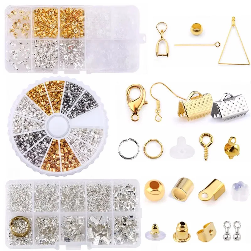 

Jewelry Making Kit Open Jump Rings Lobster Clasps Earring Hooks Crimp Beads For DIY Jewelry Making Supplies Alloy Accessories