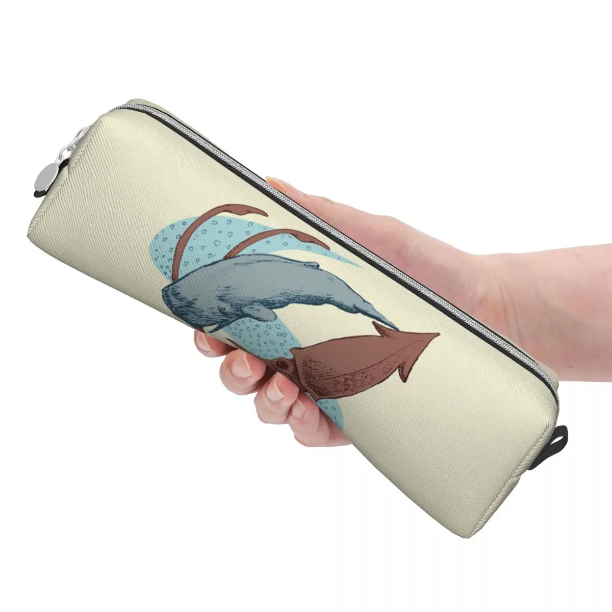 الحيوانات المنوية الحوت مقابل الحبار العملاق مقلمة سعة كبيرة أكياس القلم صندوق القلم للبنين بنات مدرسة مكتب قلم رصاص الحقيبة حقيبة مستحضرات التجميل